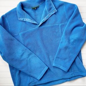 Vintage LL Bean XL Blue Fleece 1/4 Snap